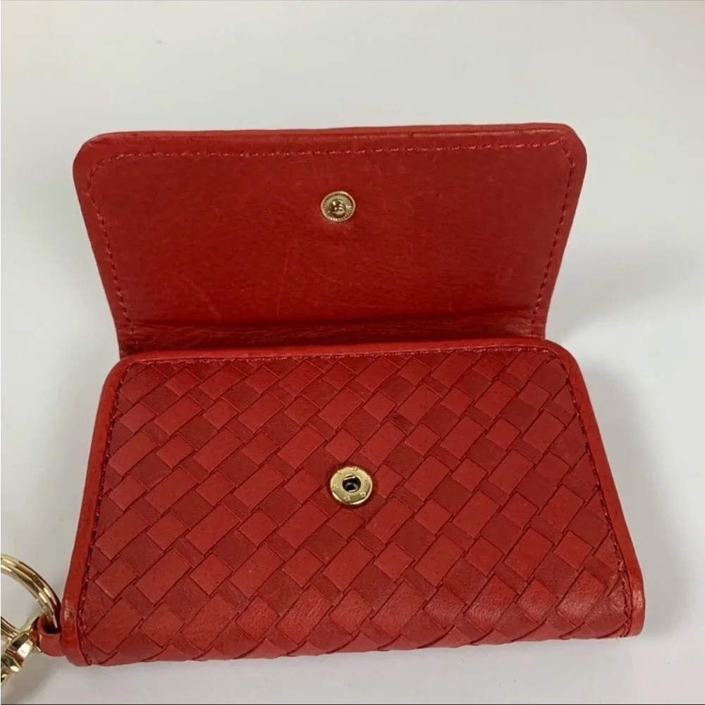 Elliott Luca Red Woven Leather Gold Accents